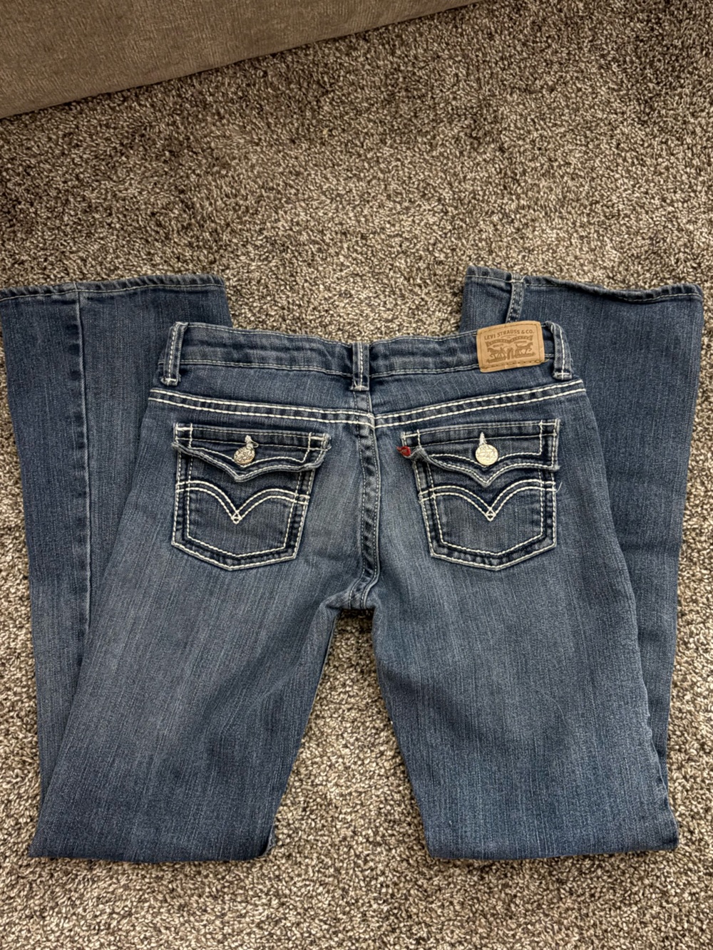 Levi's Kids Medium Blue Denim Jeans with White Contrast Stitching